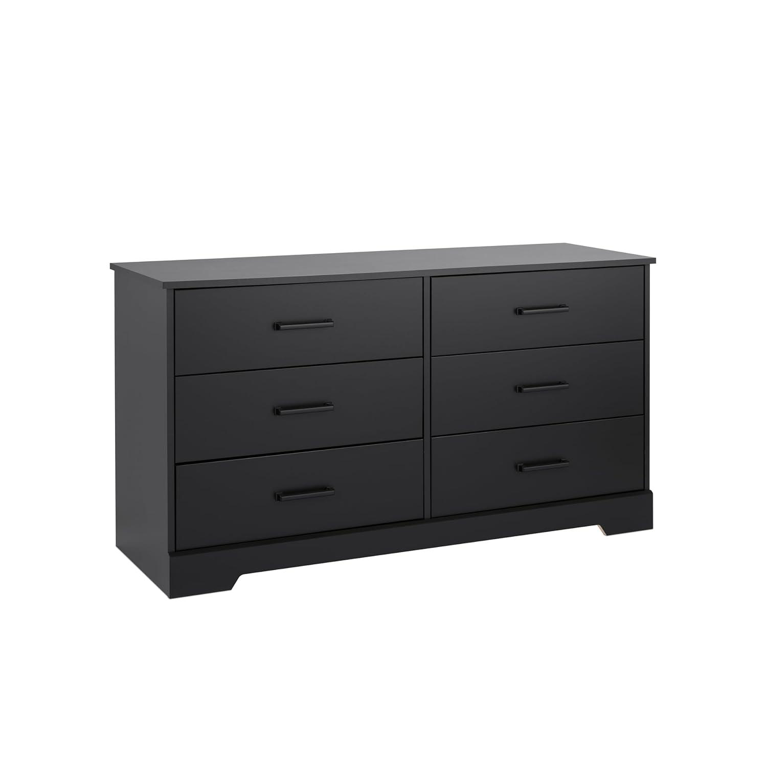Prepac Rustic Ridge Farmhouse Black 6-Drawer Bedroom Dresser, 18.25" D x 53.25" W x 28.5" H