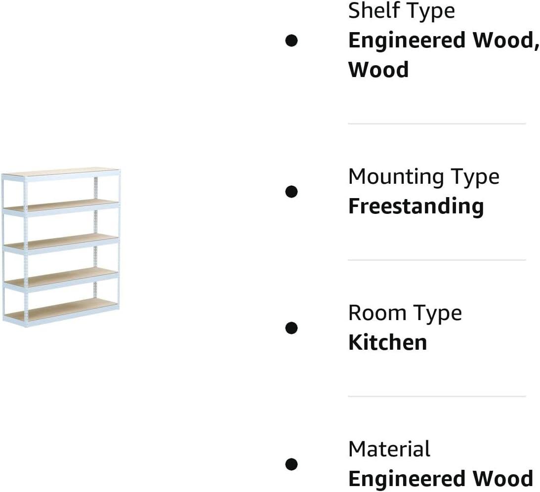 Modular White Steel Rivet Garage Shelving Unit 60" x 72"