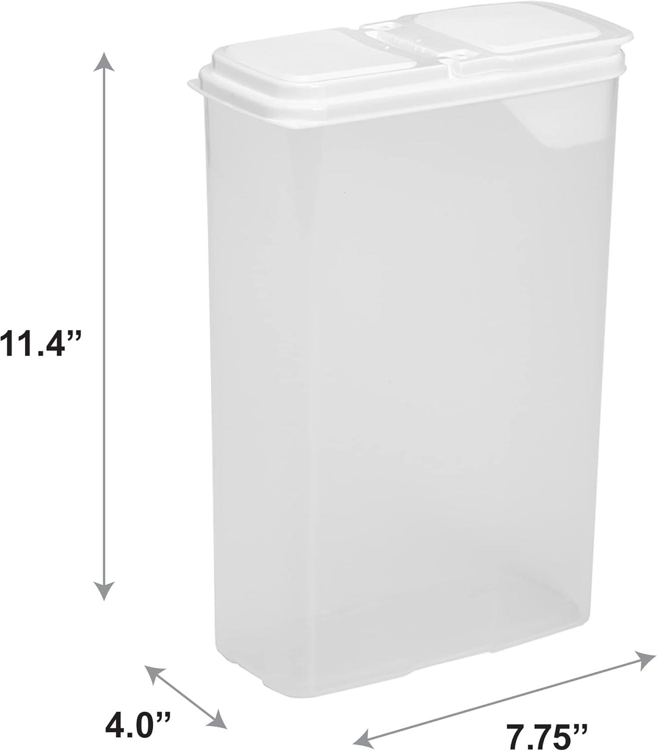 Clear BPA-Free Plastic Food Storage Dispensers Set with Flip Top Lid