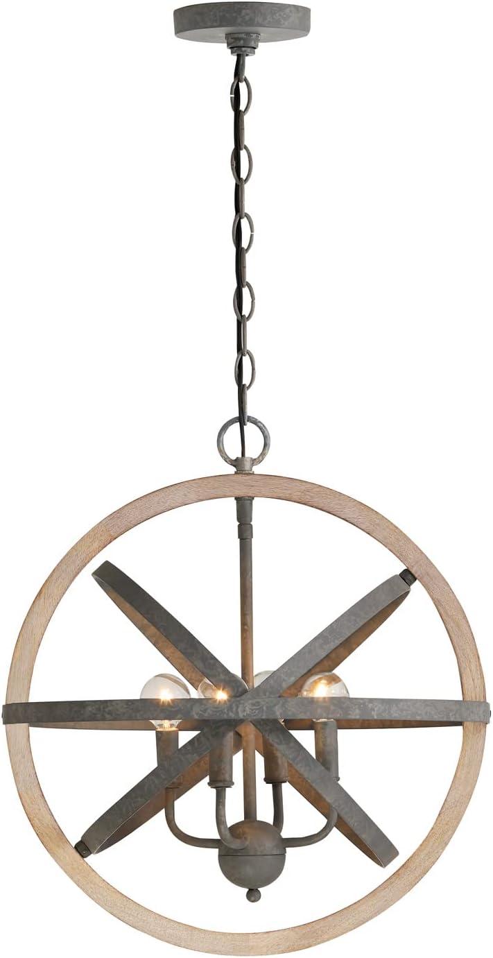 Capital Lighting Bluffton 4 - Light Pendant in  Iron/Wood