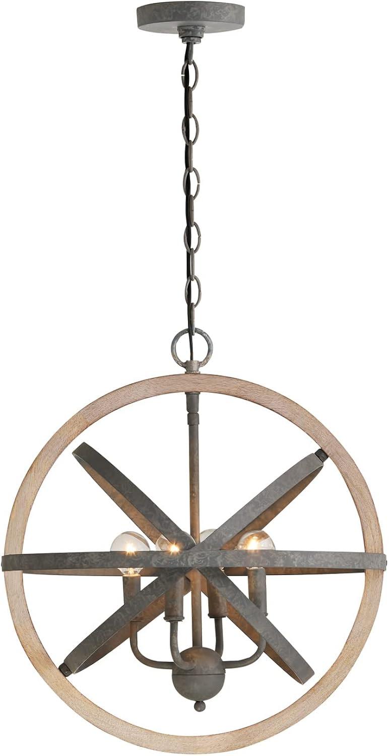 Capital Lighting Bluffton 4 - Light Pendant in  Iron/Wood