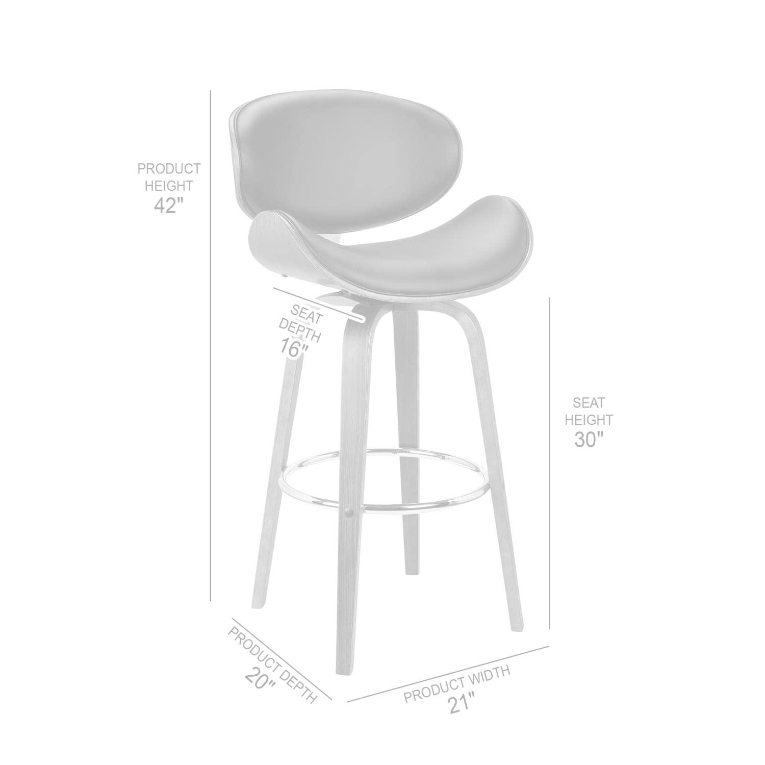 Armen Living Indoor Solstice Adjustable Black Faux Leather Swivel Barstool With Black Powder Coated Finish and Gold Accents