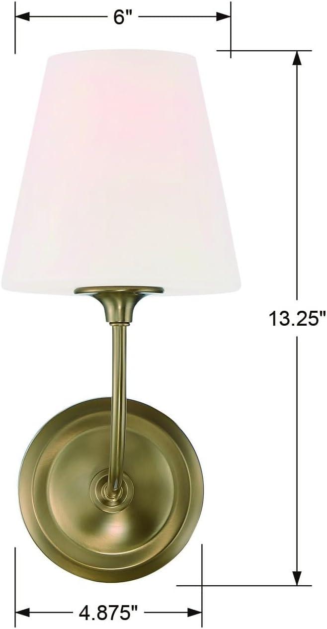 Vibrant Gold Geometric Sconce with White Glass Shade