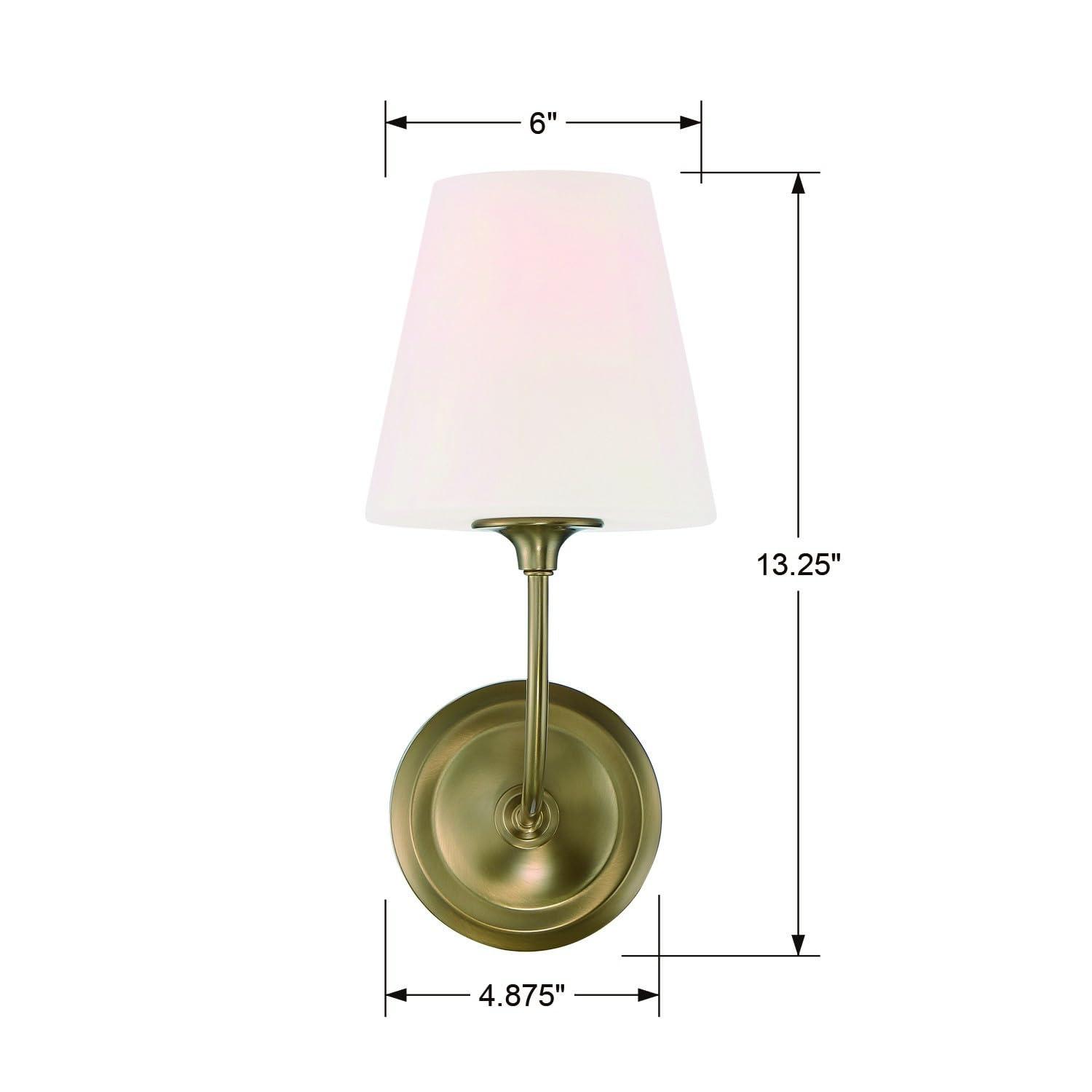 Vibrant Gold Geometric Sconce with White Glass Shade