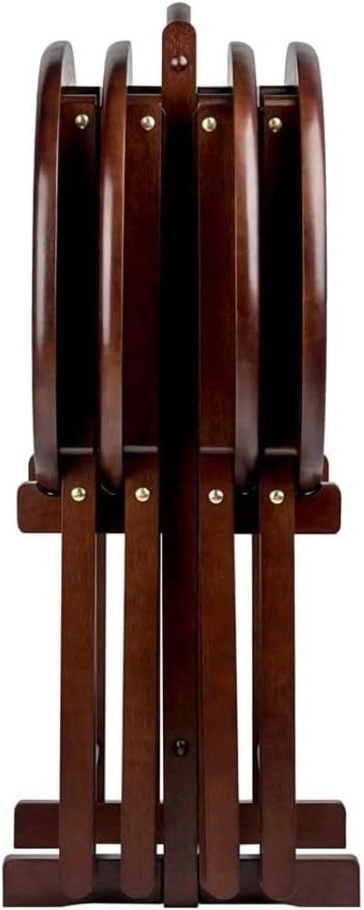 5pc Nathan Snack Table Set In Cappuccino Brown - Winsome