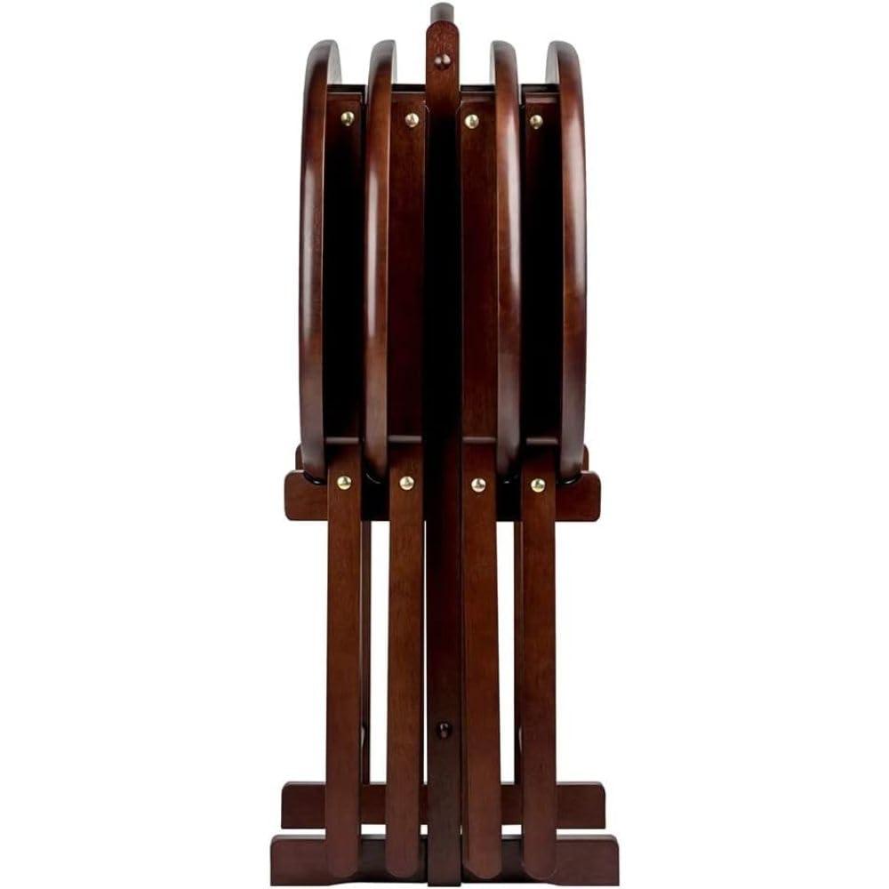5pc Nathan Snack Table Set In Cappuccino Brown - Winsome