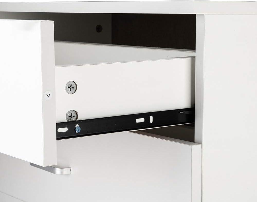 XIAOTAO 3-Drawer Dresser, Small Nightstand Modern Storage Chest of Drawer Wooden Side Table End Table for Bedroom, Living Room, Reception Room (White)