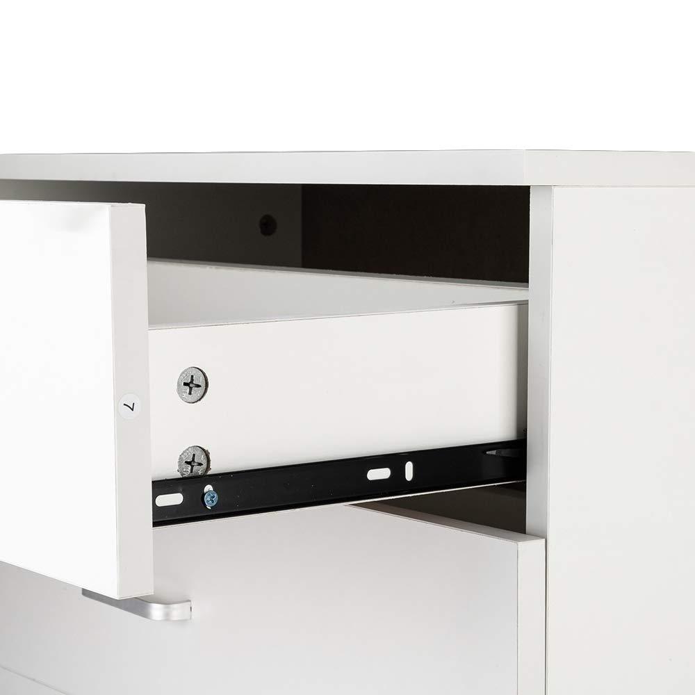 XIAOTAO 3-Drawer Dresser, Small Nightstand Modern Storage Chest of Drawer Wooden Side Table End Table for Bedroom, Living Room, Reception Room (White)