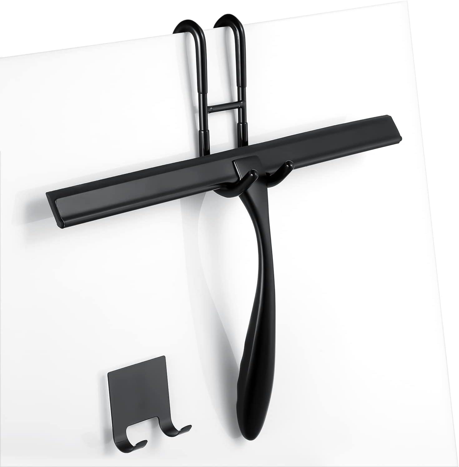 14'' Shower Squeegee, TOOVEM Squeegee for Shower Glass Door for Glass Doors, Windows, Bathroom, Car Windshield, Black