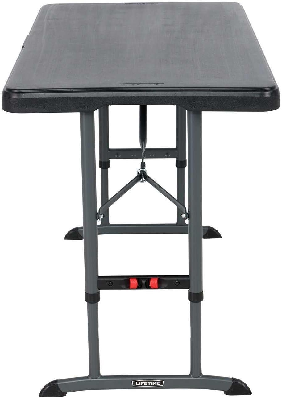 Lifetime 4 Foot Rectangle Adjustable Height Table, Indoor/Outdoor Commercial Grade, Black (80917)