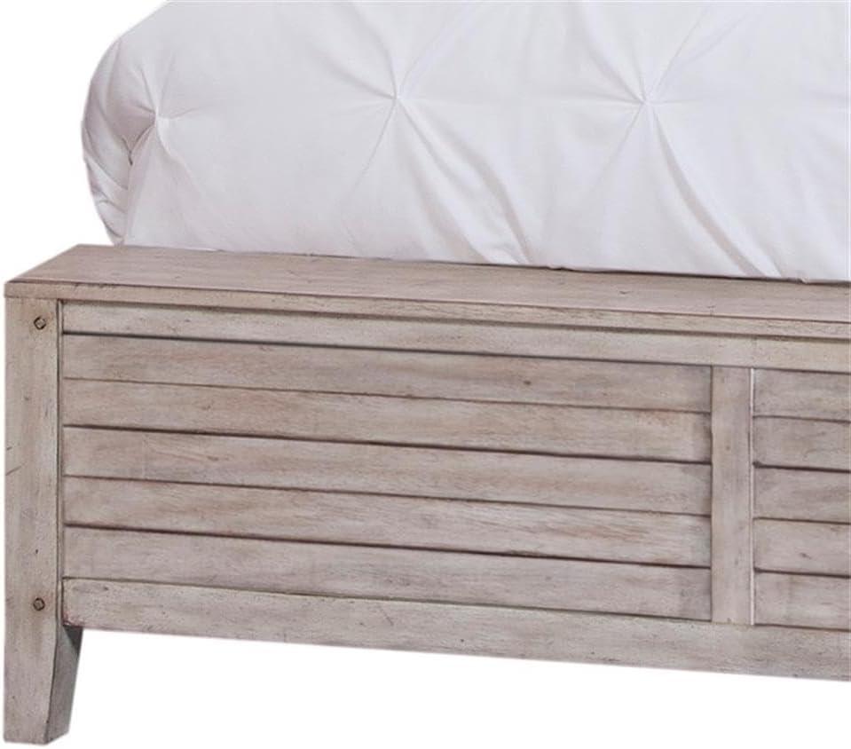 American Woodcrafters Aurora White-washed Wood King Double Panel Bed