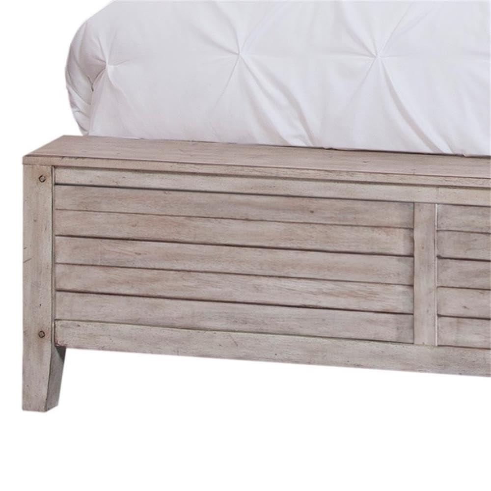 American Woodcrafters Aurora White-washed Wood King Double Panel Bed