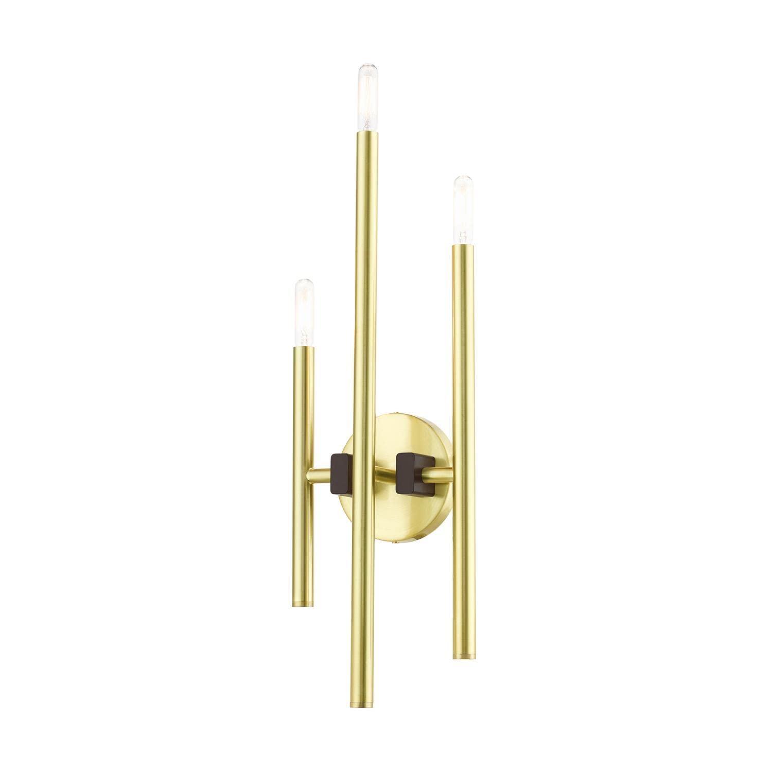 Livex Lighting Denmark 3 - Light Wall Light in  Satin Brass