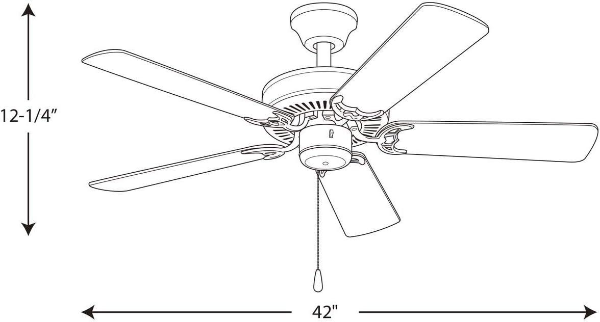 Progress Lighting Builder 42 Builder 42" 5 Blade Indoor Ceiling Fan - White