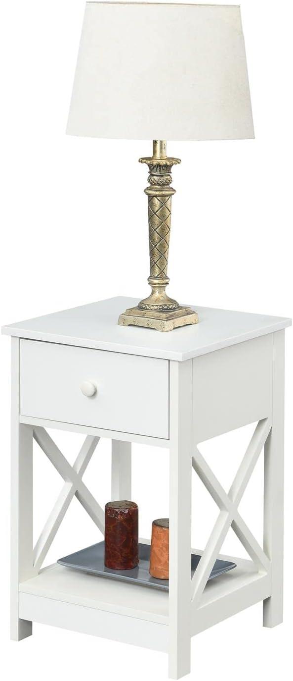 Oxford 1 Drawer End Table, White