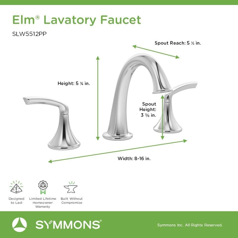 Elm Widespread Faucet with Push Pop Drain