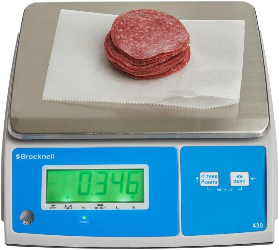 Brecknell Model 430 Digital Portion Control Scale White/Silver/Blue 30 Lbs. Capacity 430-30