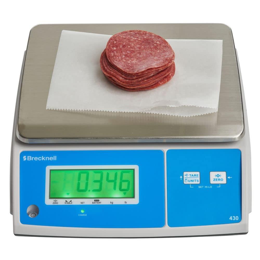 Brecknell Model 430 Digital Portion Control Scale White/Silver/Blue 30 Lbs. Capacity 430-30