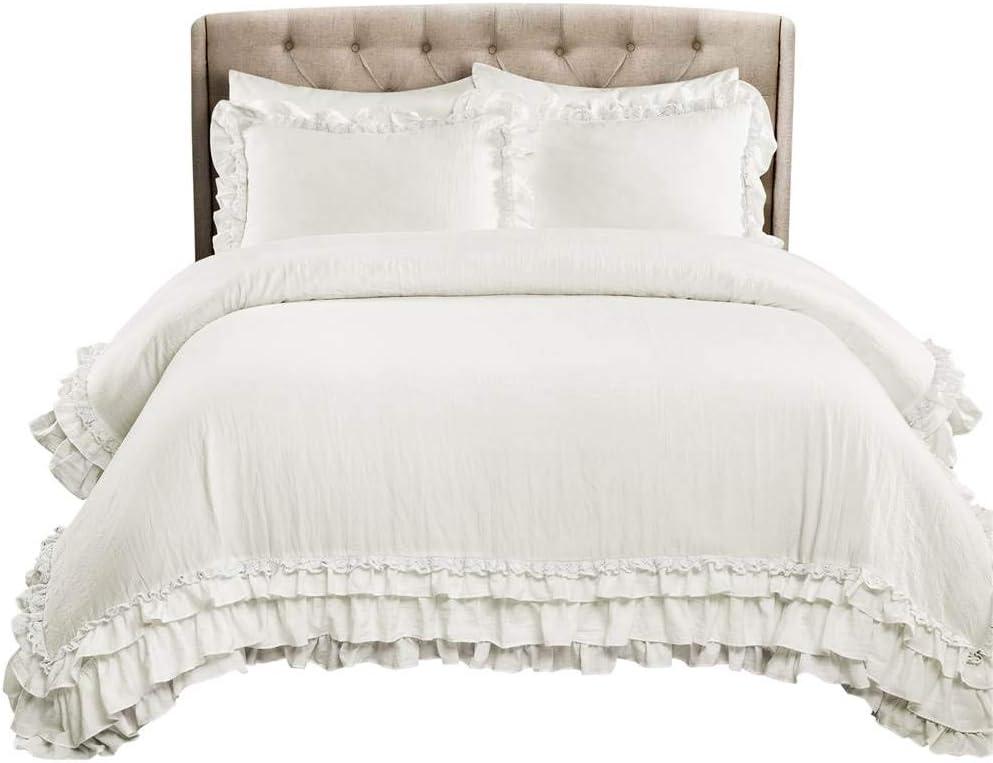 Ella Shabby Elegance Ruffle Lace Microfiber Comforter Set