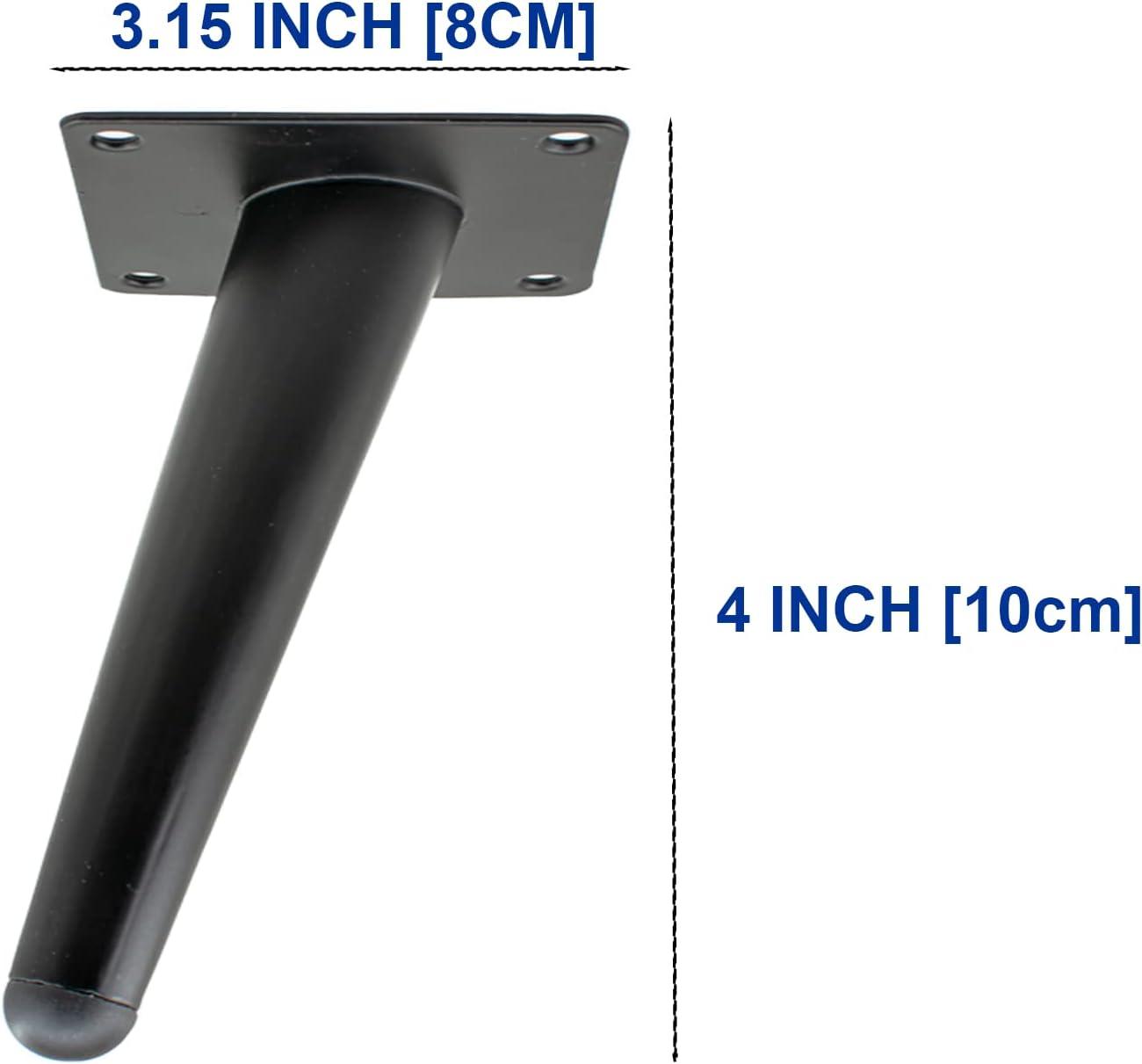 6 Inch Furniture Legs, Set of 4, Mid-Century Style Metal Replacement Legs for Chairs, Sofas, Cabinets, Tables, and DIY Projects