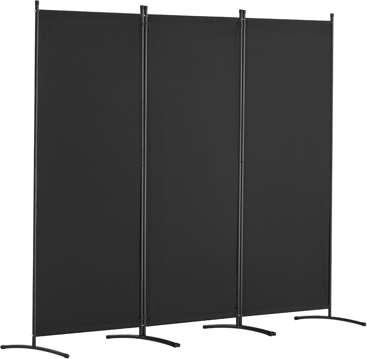 Vevor BLPF10271INC0V93EV0 102 x 71 in. 3-Panel Room Dividers & Folding Privacy Screens, Fabric Partition - Black