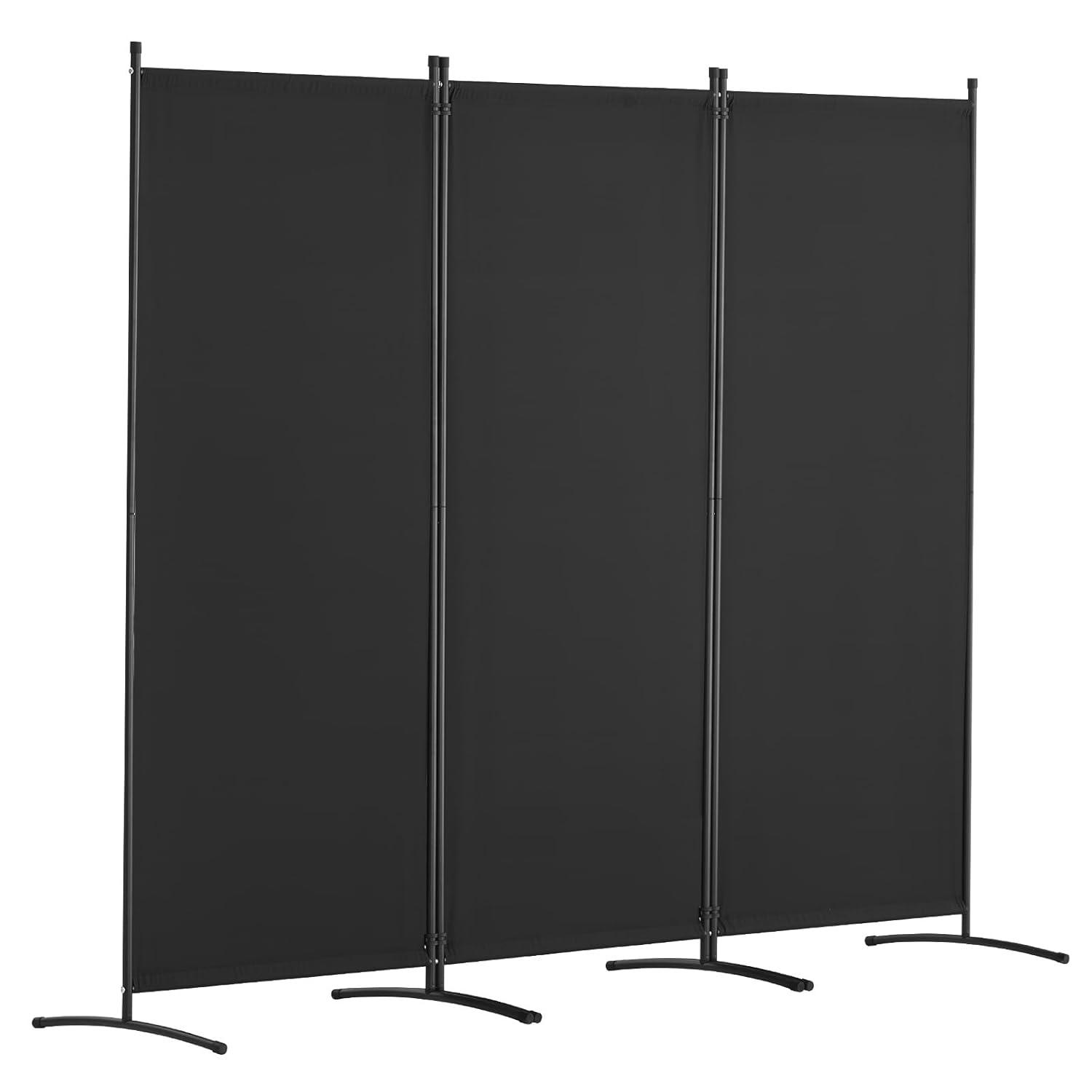 Vevor BLPF10271INC0V93EV0 102 x 71 in. 3-Panel Room Dividers & Folding Privacy Screens, Fabric Partition - Black