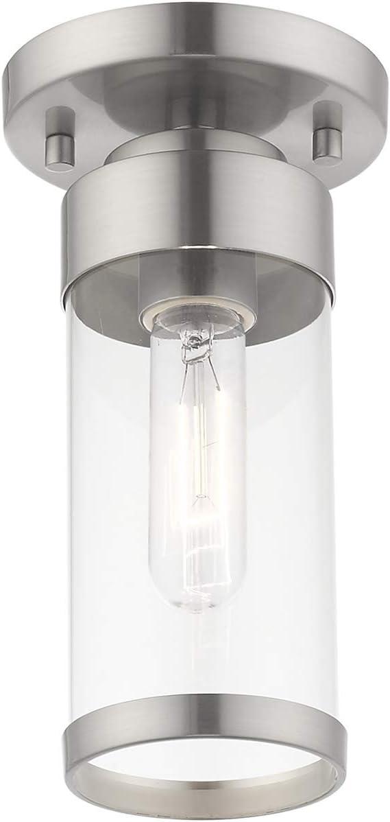 Livex Lighting Hillcrest 1 - Light Flush Mount in  Brushed Nickel