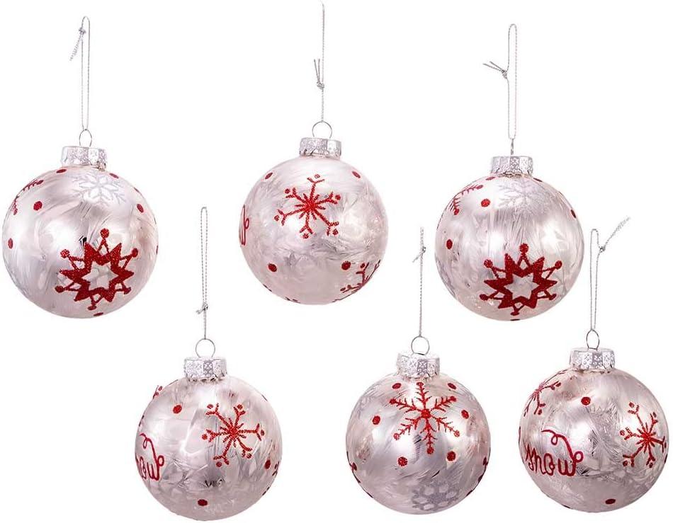 Glass Christmas Ball Ornament (Set of 6)