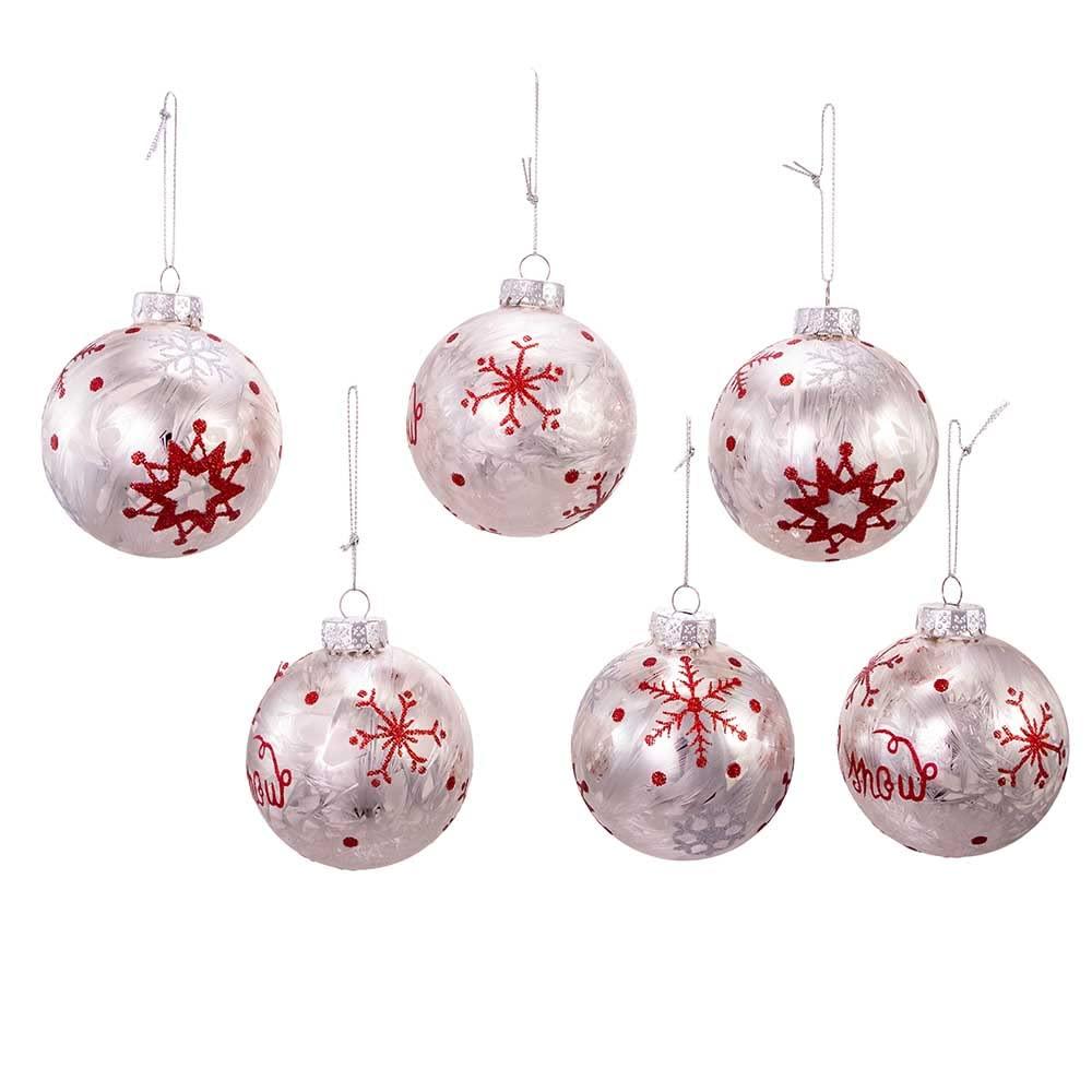 Kurt Adler Glass Christmas Ball Ornament (Set of 6)