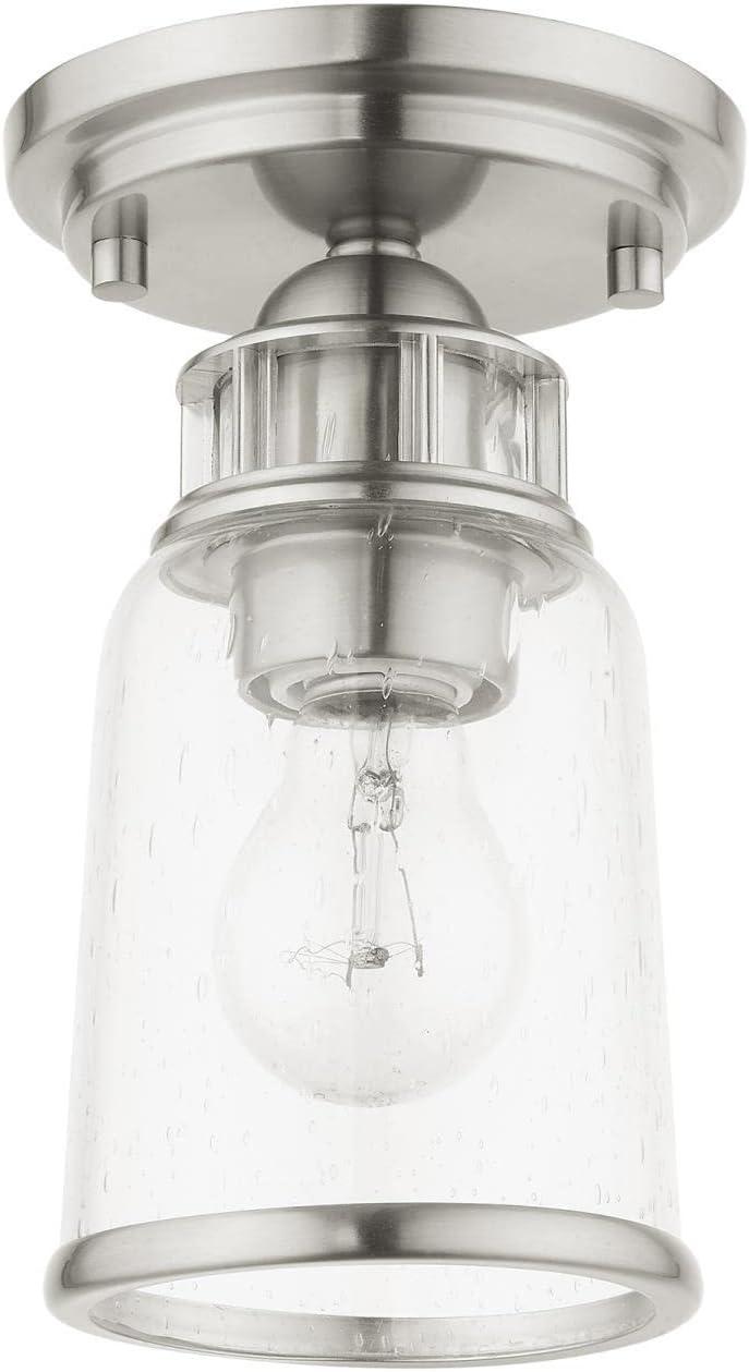 Livex Lighting Lawrenceville 1 - Light Flush Mount in  Brushed Nickel