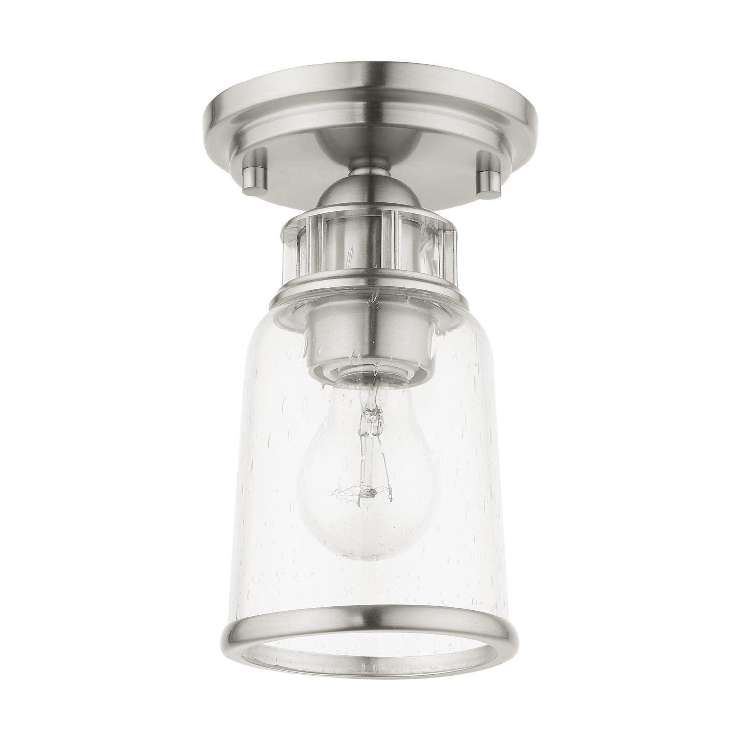 Livex Lighting Lawrenceville 1 - Light Flush Mount in  Brushed Nickel