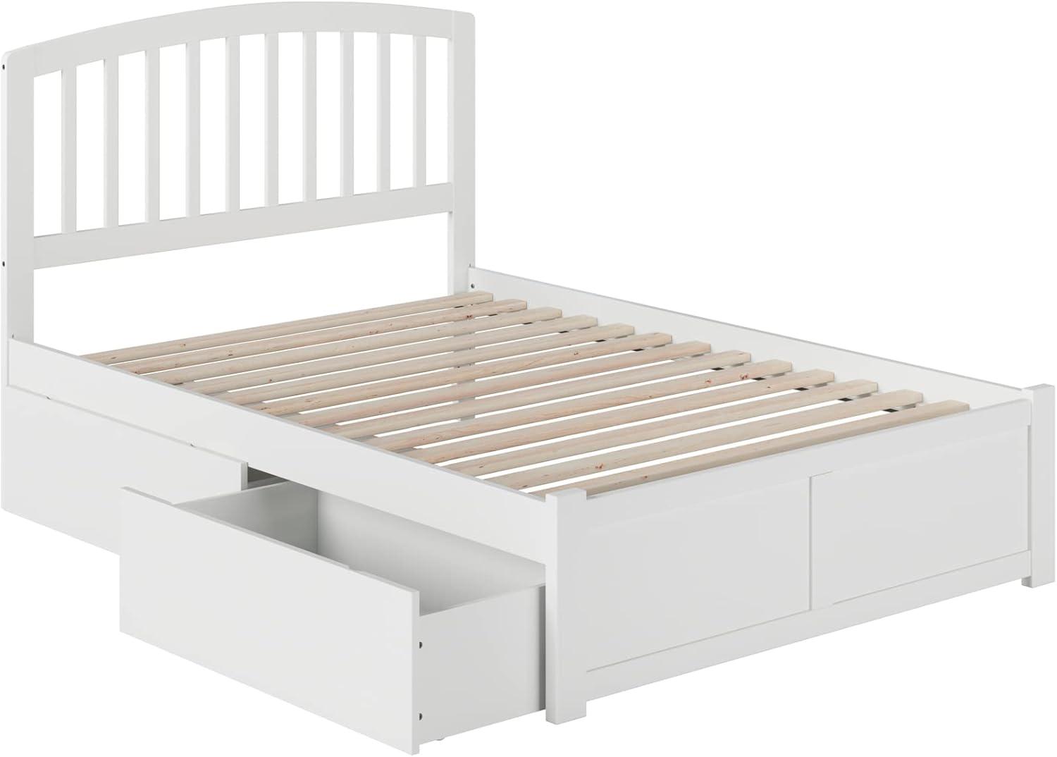 Richmond Platform Bed with Flat Panel Foot Board and 2 Urban Bed Drawers in, Multiple Colors and Sizes