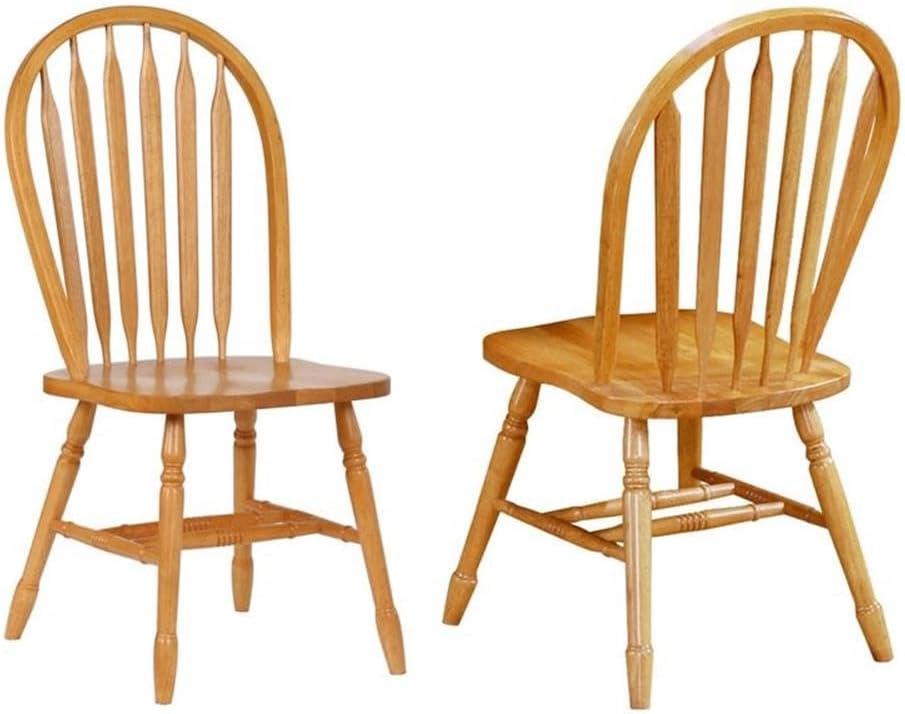 Besthom Solid Wood Windsor Arrowback Dining Chairs (Set of 2)