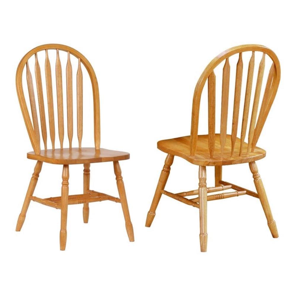 Besthom Solid Wood Windsor Arrowback Dining Chairs (Set of 2)