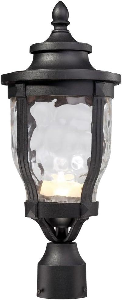 Minka Lavery Vintage Outdoor Post Light Fixture Black LED 19 1/4" Clear Hammered Glass for Post Exterior Barn Deck Porch Patio