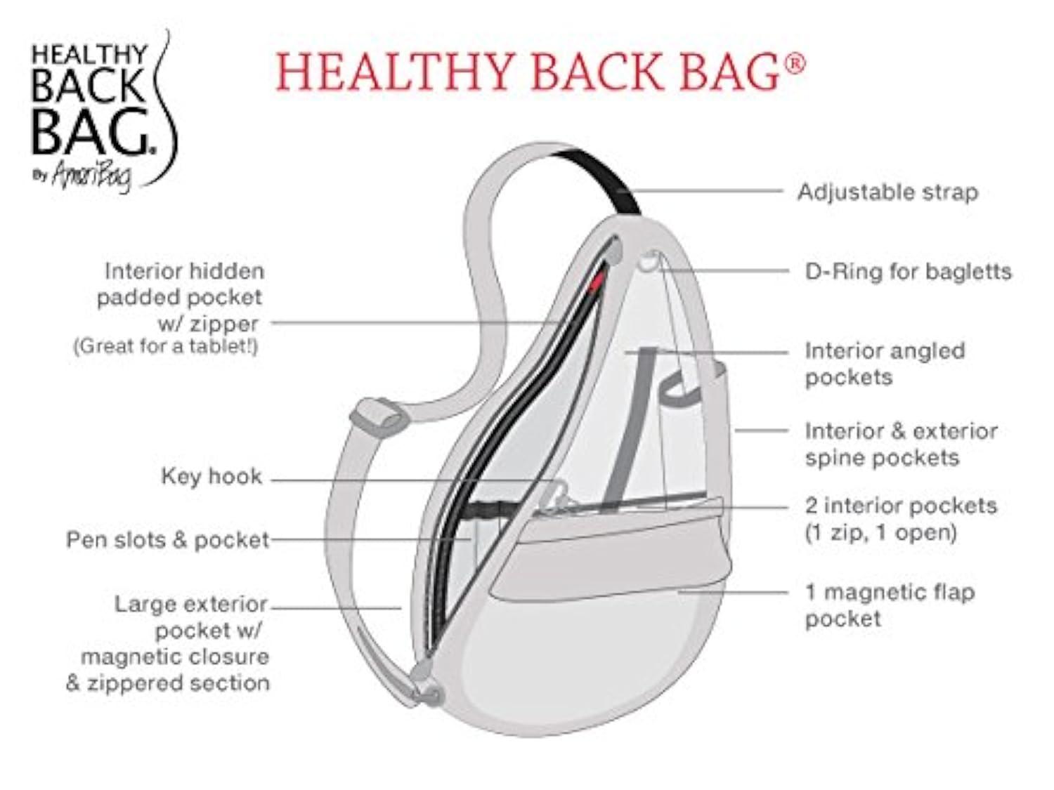 AmeriBag 17" Nylon Crossbody Sling Healthy Back Bag (Stormy Grey)