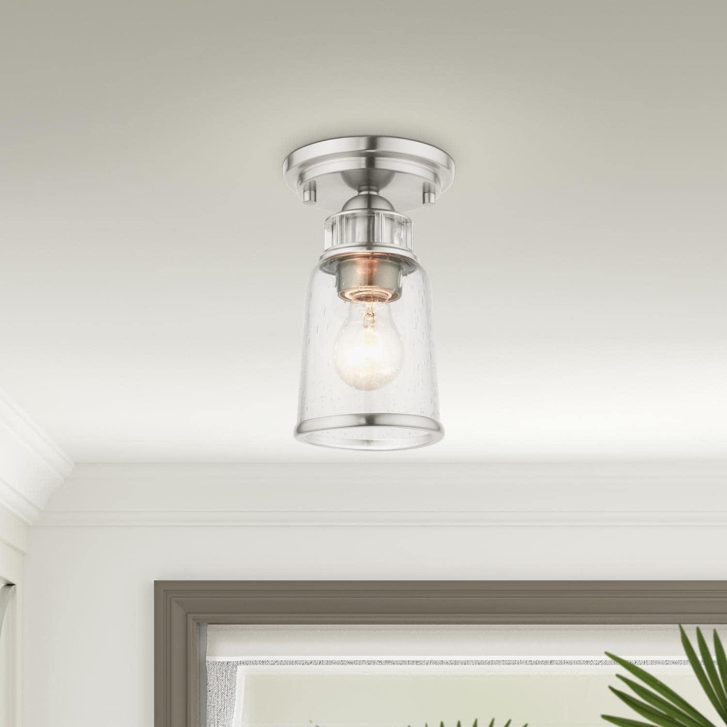 Livex Lighting Lawrenceville 1 - Light Flush Mount in  Brushed Nickel