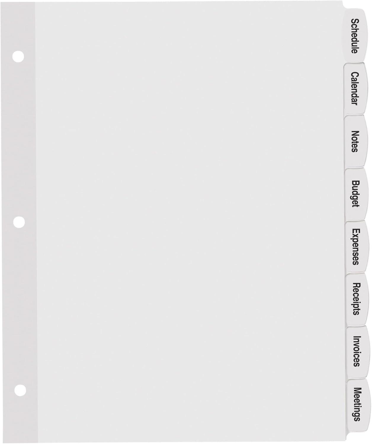 Avery Big Tab Printable Label Dividers, Easy Peel Labels, 8 Tabs