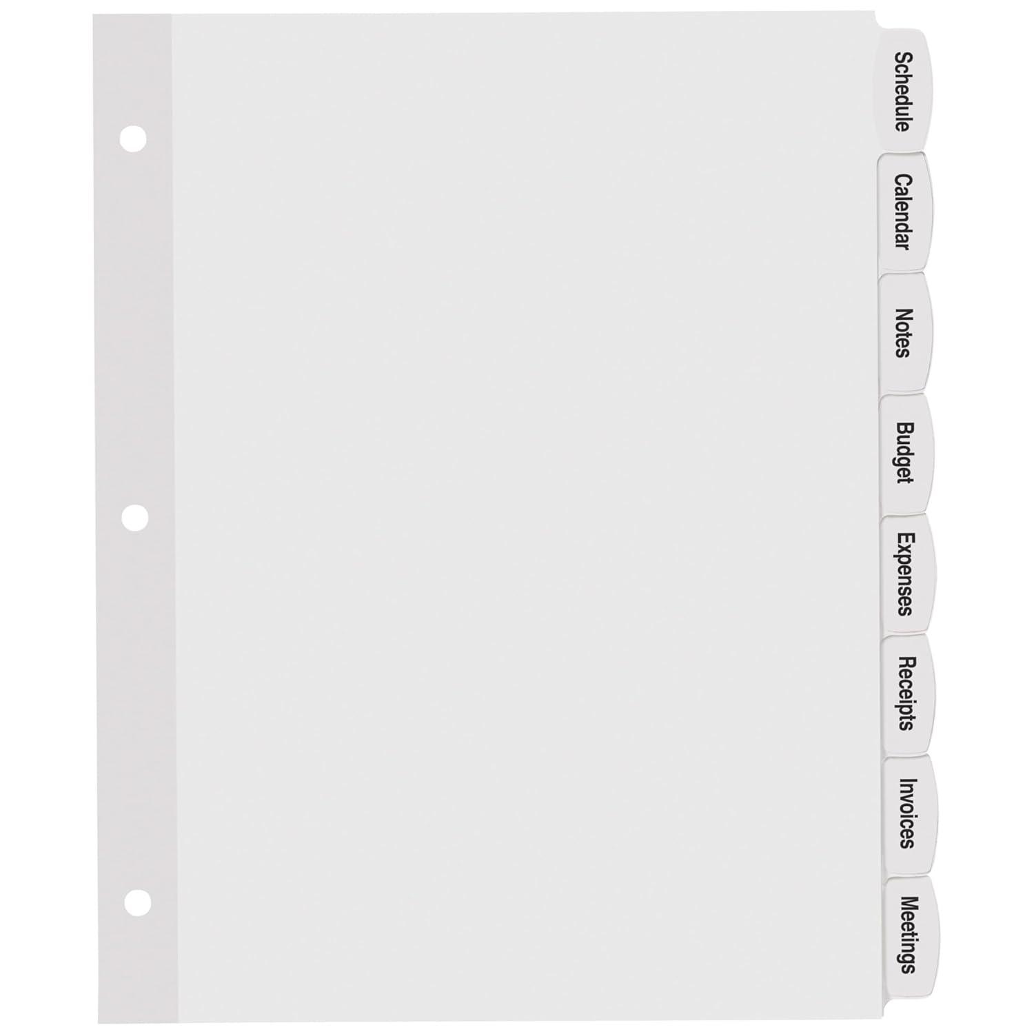 Avery Big Tab Printable Label Dividers, Easy Peel Labels, 8 Tabs