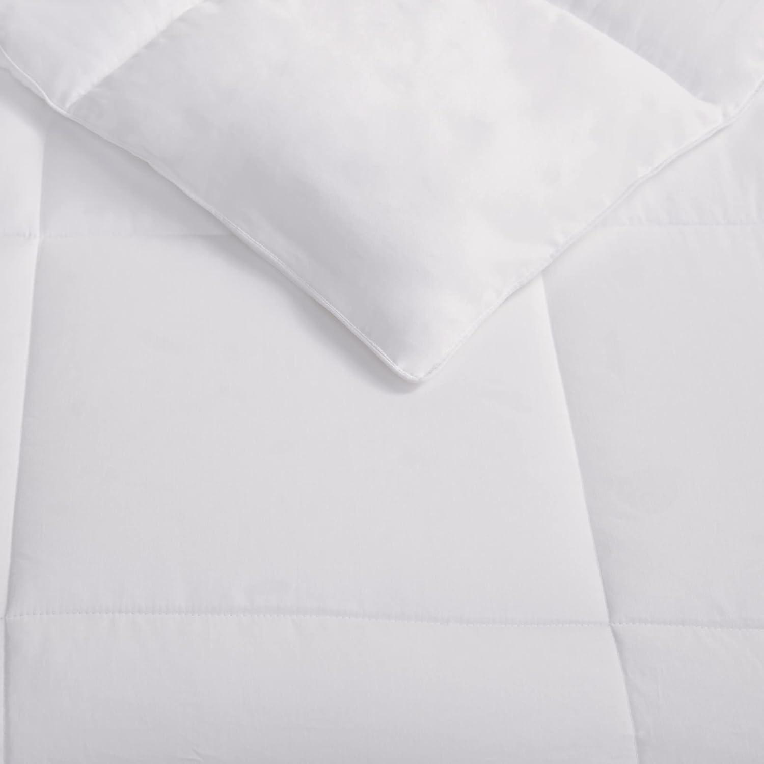 Cotton Sateen Down Alternative Comforter Level 1 Warm 3M Thinsulate Year Round Warmth (Twin) White