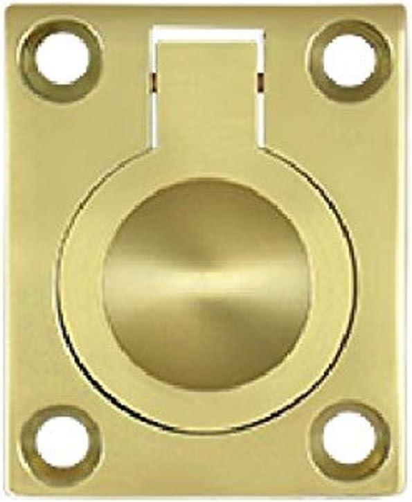 Deltana FRP175U3 Flush Ring Pull; 1-3/4" x 1-3/8"; Bright Brass Finish