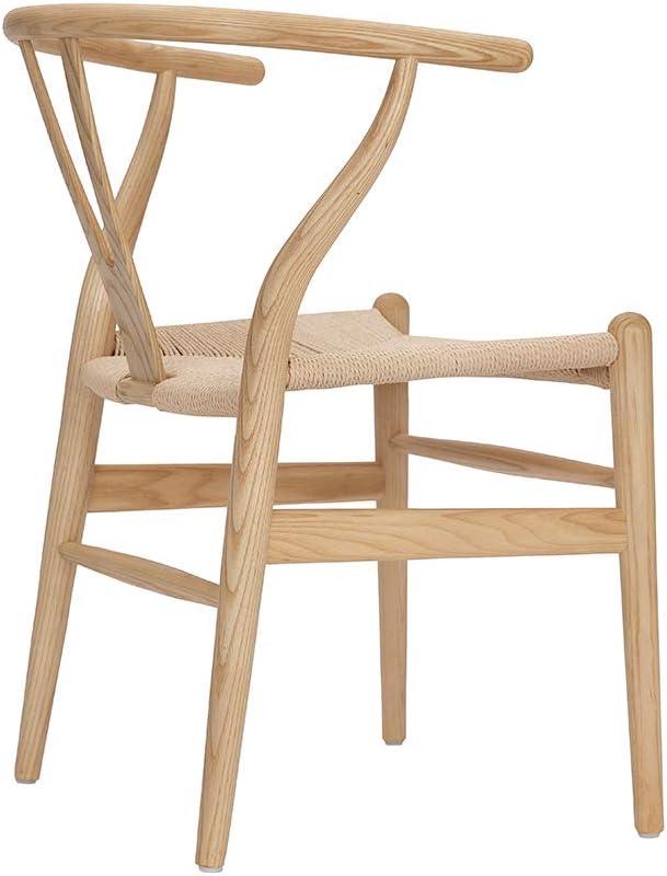 Natural Ash Wood Wishbone Arm Chair with Cane Seat