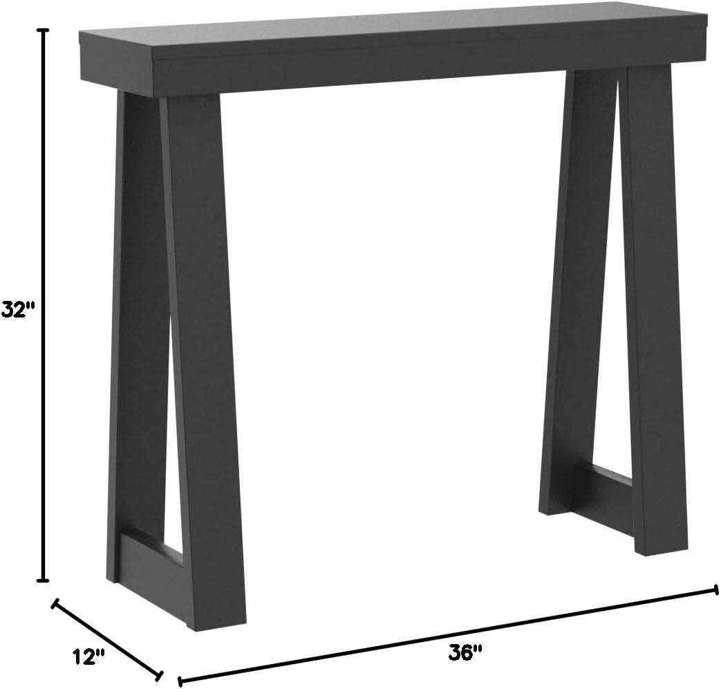 Plank+Beam 36” Solid Wood Console Table, Classic Farmhouse Style Sofa Table, Narrow Entryway Table for Hallway, Walnut
