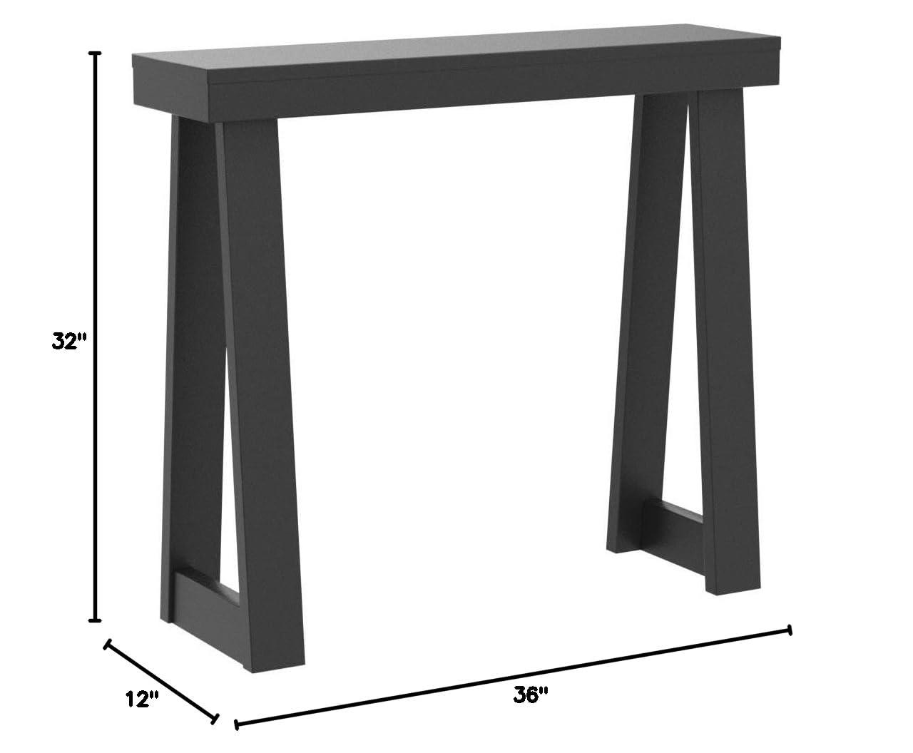 Plank+Beam 36” Solid Wood Console Table, Classic Farmhouse Style Sofa Table, Narrow Entryway Table for Hallway, Walnut