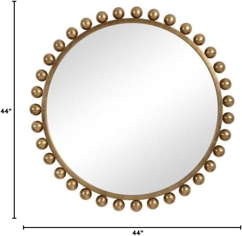 Uttermost 09694 Cyra 44" Round Industrial Modern Wall Mirror - Gold