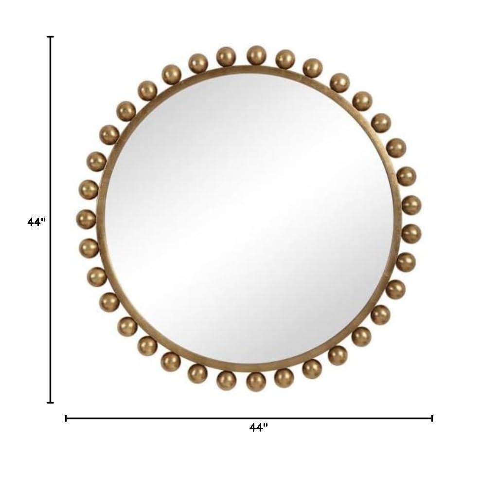 Uttermost 09694 Cyra 44" Round Industrial Modern Wall Mirror - Gold
