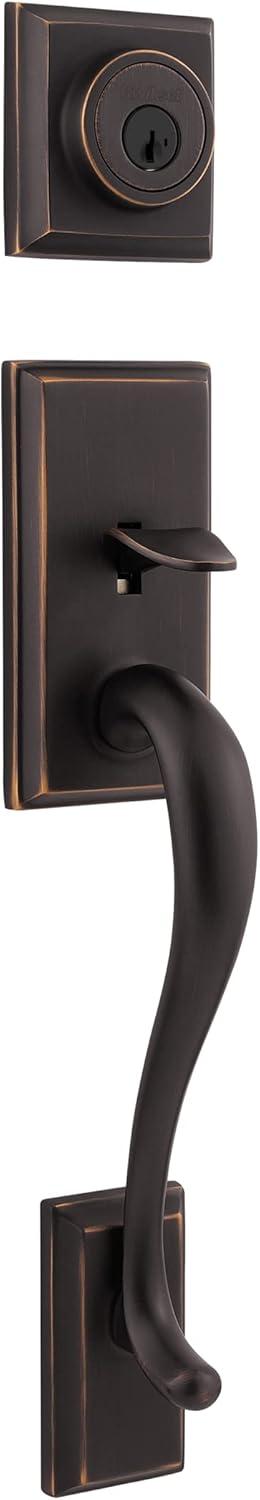 Hawthorne Handleset with Single Cylinder Deadbolt and Juno Door Knob and Rosette