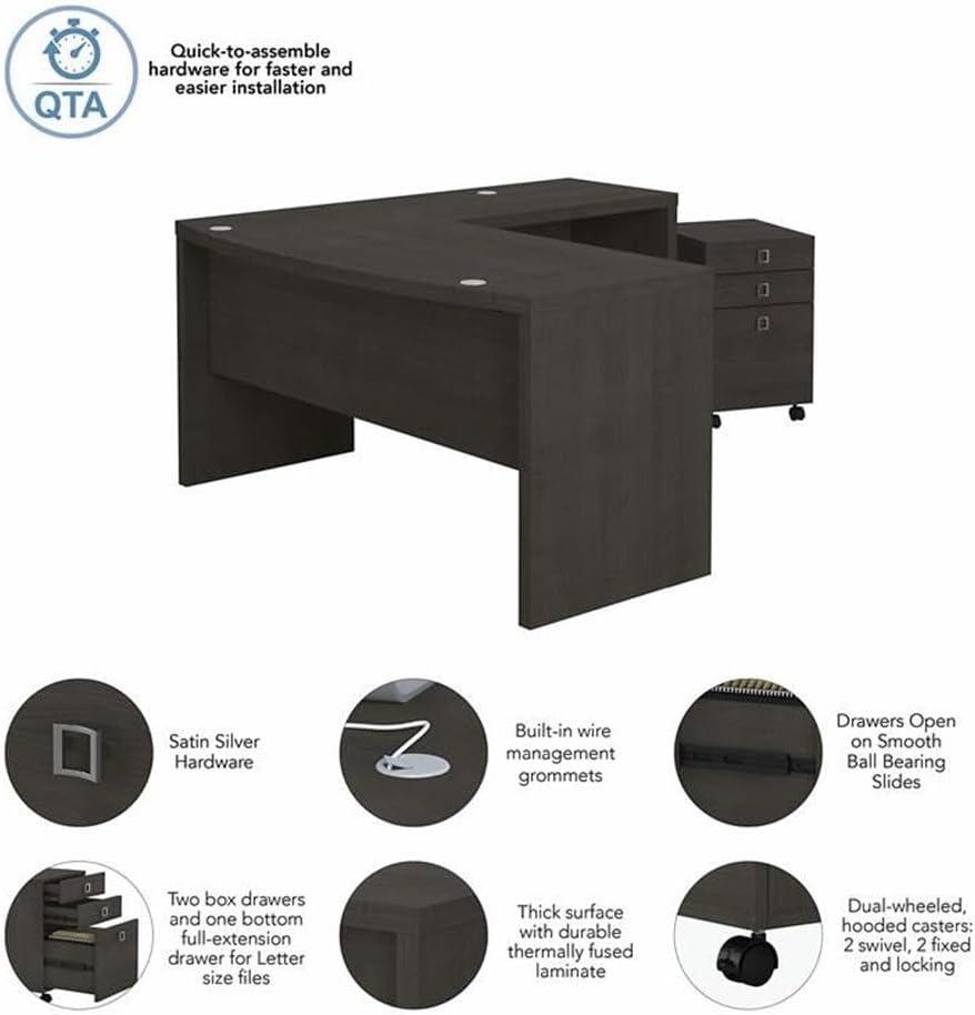 Bush Business Furniture Echo 3 L-Shaped Computer Desk Office Set