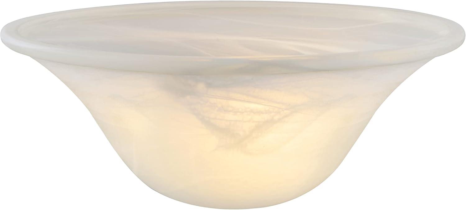 Aspen Creative 23517-11, Alabaster Glass Shade for Medium Base Socket Torchiere Lamp, Swag Lamp and Pendant& Island Fixture.12-1/4" Diameter x 4-3/4" Height.