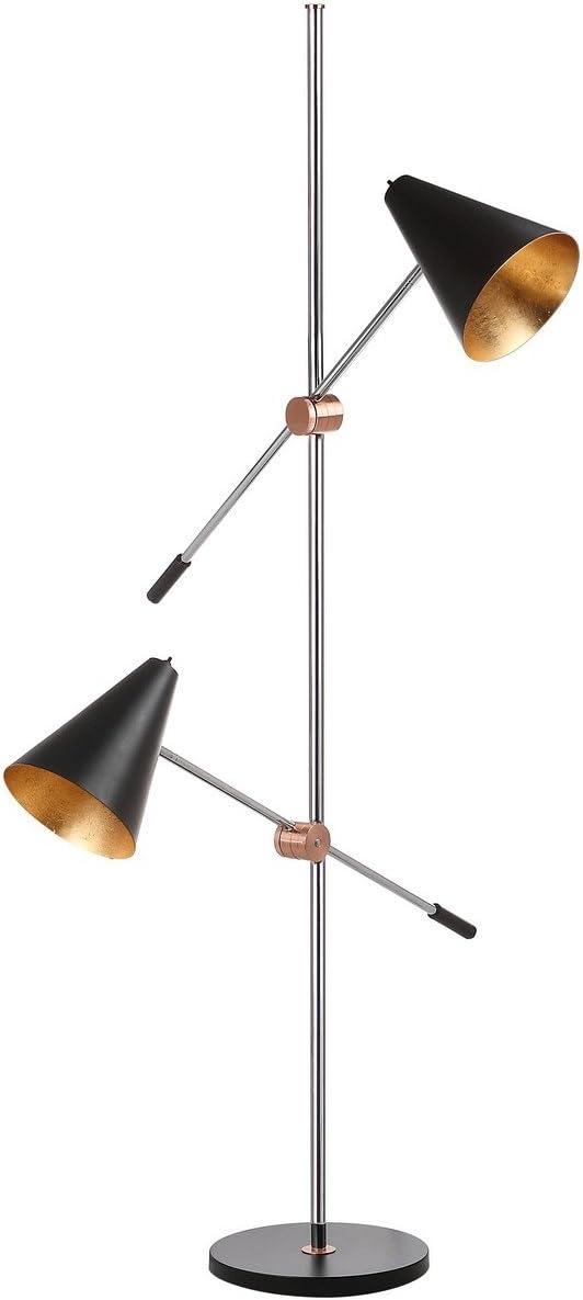 Reed Floor Lamp - LIT4518 - Chrome/Black - Safavieh